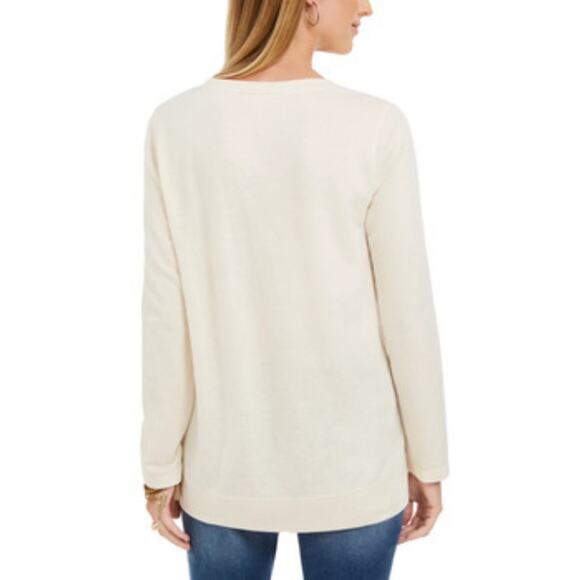 NWT Style & Co Women's Metallic Graphic Sweatshirt Size M - Picture 6 of 6